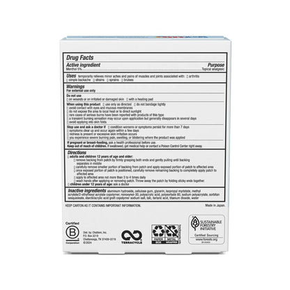 Icy Hot Parche medicado XL, caja de 3 parches
