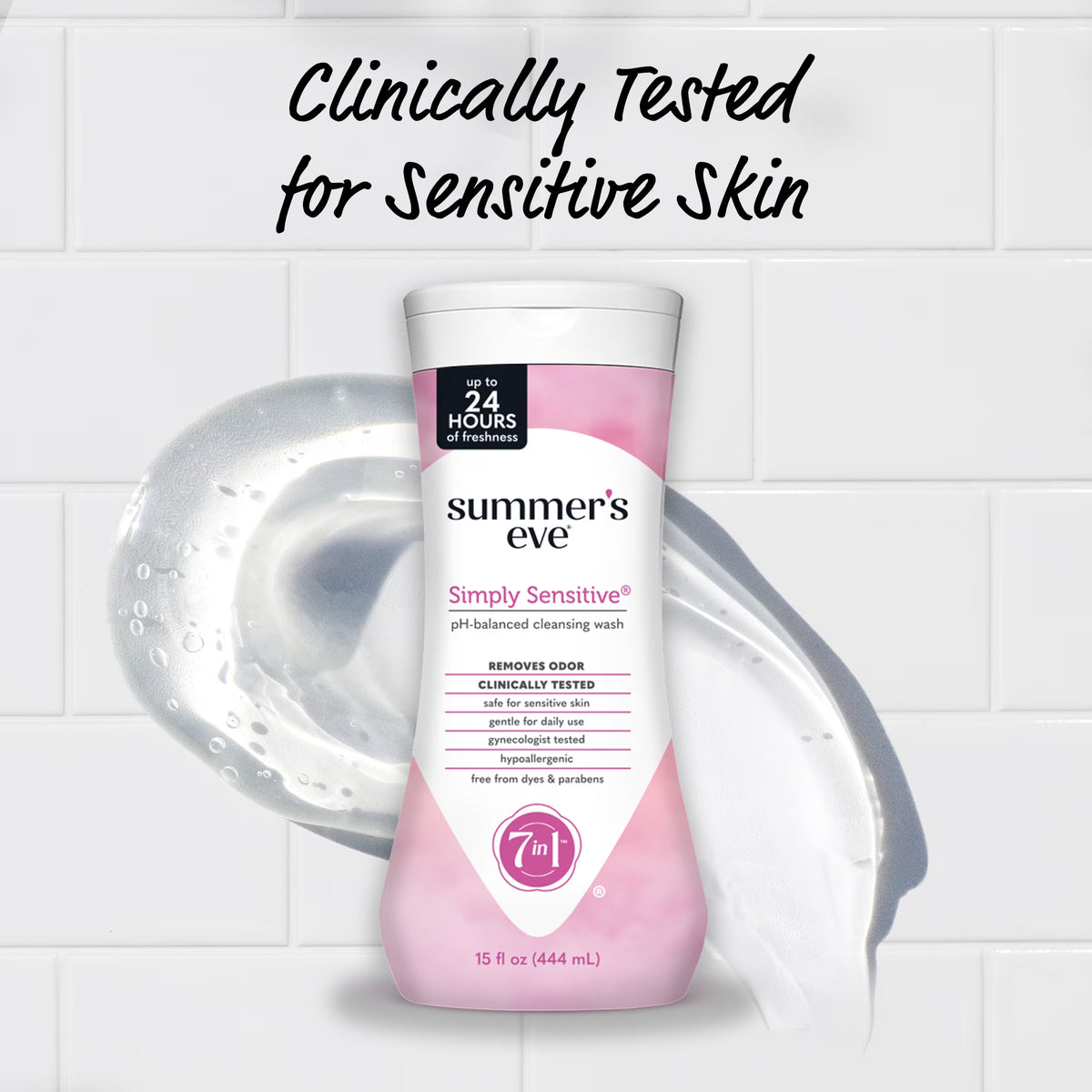 Summer’s Eve - Gel de higiene íntima diaria Simply Sensitive (para todo el cuerpo),444ml