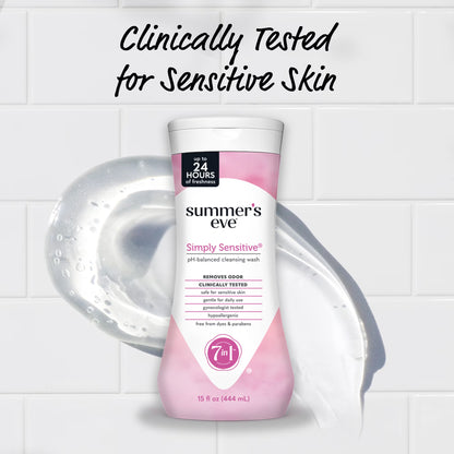 Summer’s Eve - Gel de higiene íntima diaria Simply Sensitive (para todo el cuerpo),444ml