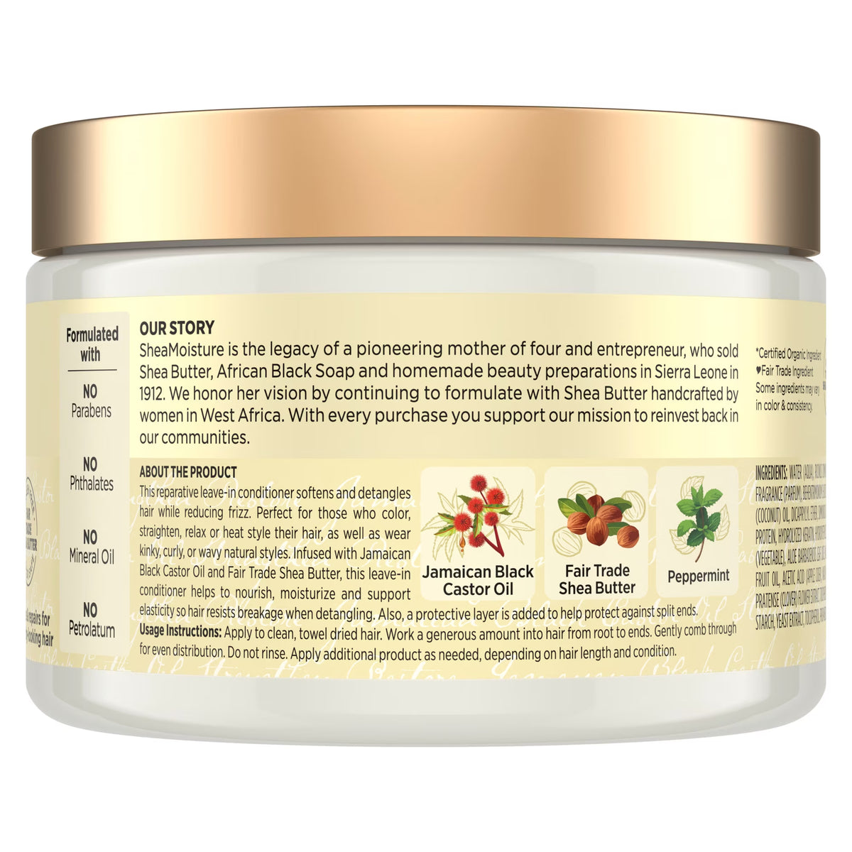 SheaMoisture- Acondicionador sin enjuague para restaurar la fuerza del cabello y controlar el frizz, 326g