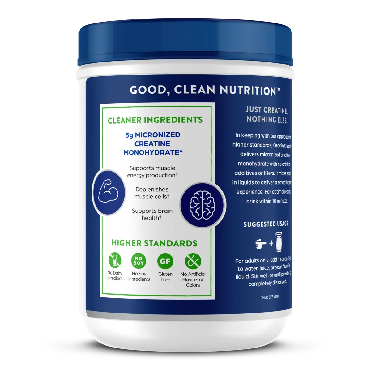 Orgain Monohidrato de creatina micronizado , sin sabor, 675g