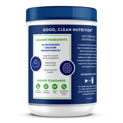 Orgain Monohidrato de creatina micronizado , sin sabor, 675g