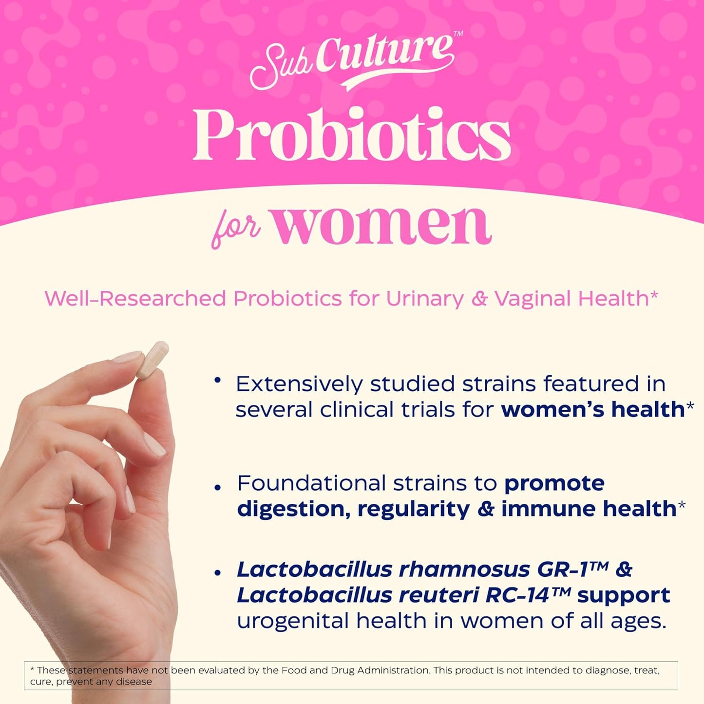 Enzymedica SubCulture - Probióticos para mujeres, 50 mil millones de UFC, 30 cápsulas
