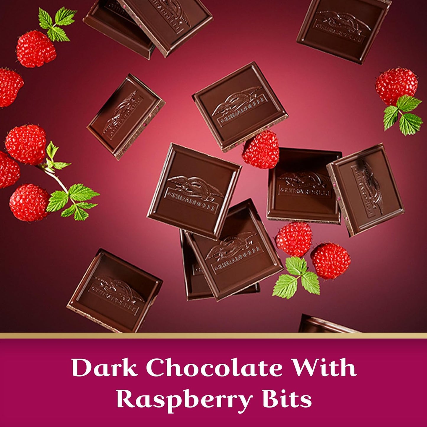 GHIRARDELLI RASPBERRY Dark Chocolate - Barra de chocolate negro intenso, frambuesa 100g