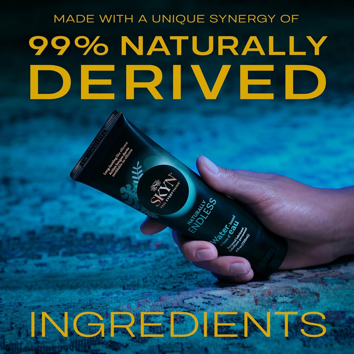 SKYN - Lubricante personal Naturally Endless – 120ml. – Lubricante a base de agua , seguro con condones de látex y sin látex y jugetes sexuales