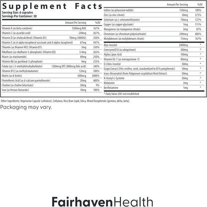 Fairhaven Health FH Pro para Mujeres | Suplementos de Fertilidad, 180 capsulas