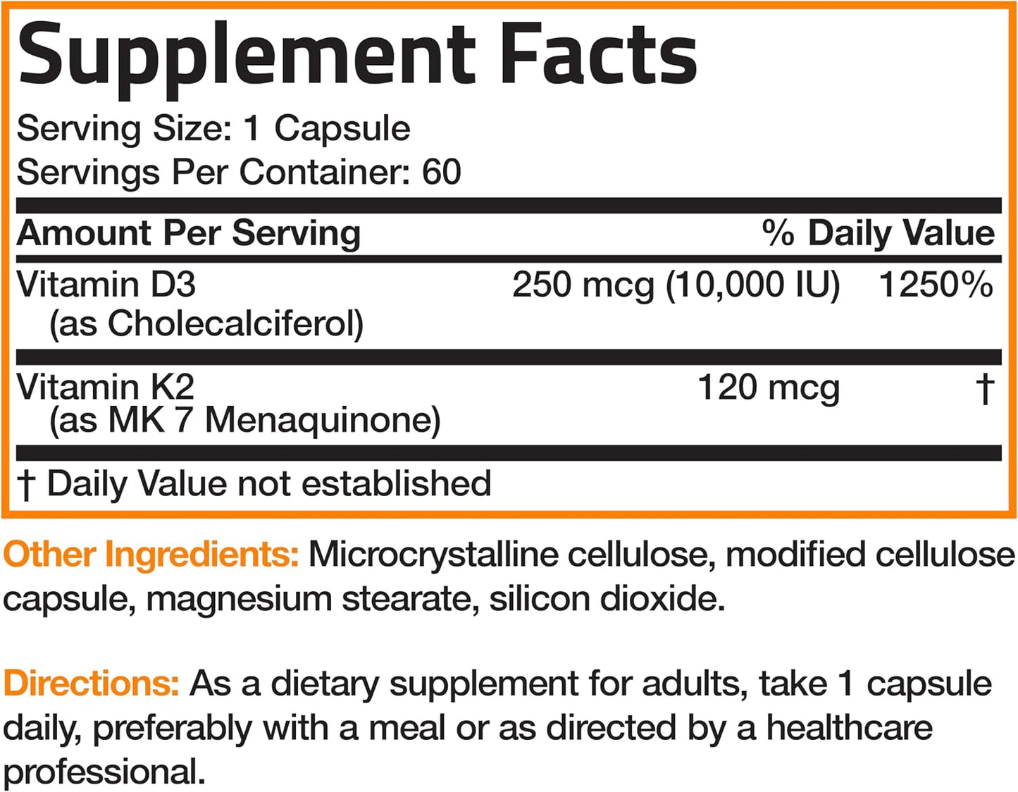 Bronson Vitamina K2 +  D3  Extra Fuerte 120 Capsulas