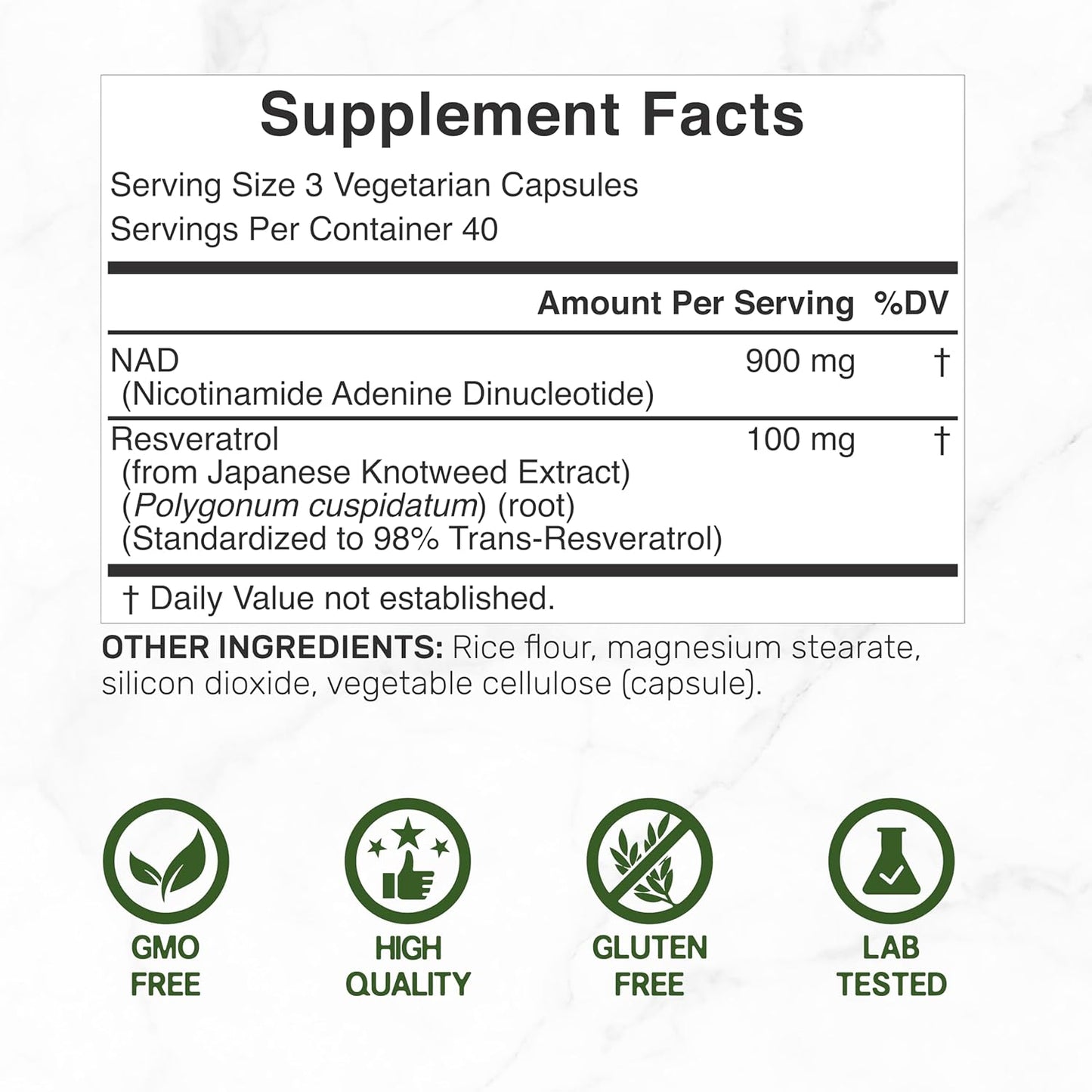 Deal Supplement - NAD+ RESVERATROL 1000mg, 120 capsulas