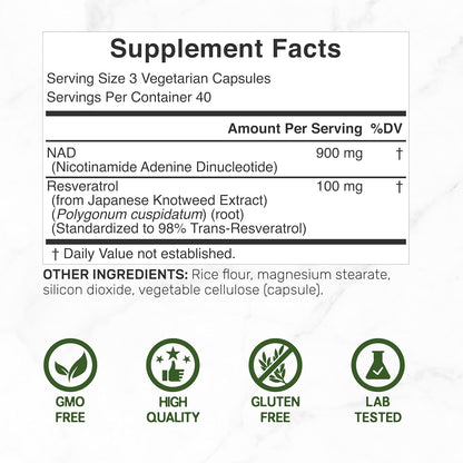 Deal Supplement - NAD+ RESVERATROL 1000mg, 120 capsulas