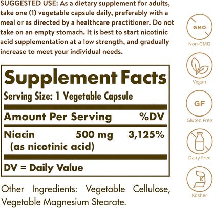 Solgar Niacina (Vitamina B3) en tabletas
