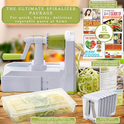 Brieftons - Espiralizador de 10 hojas: Cortador de verduras en espiral