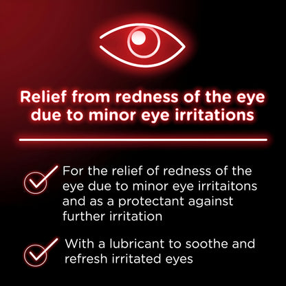 Visine Red Eye Hydrating Comfort Alivio del enrojecimiento y gotas lubricantes para ayudar a hidratar y aliviar los ojos rojos debido a irritaciones menores de los ojos Rápido, Tetrahidrozolina HCl, 0.5 fl. oz