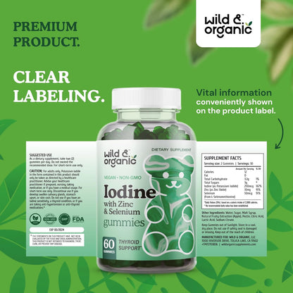 Wild & Organic - Iodine con Zinc y Selenium - 60 gummies