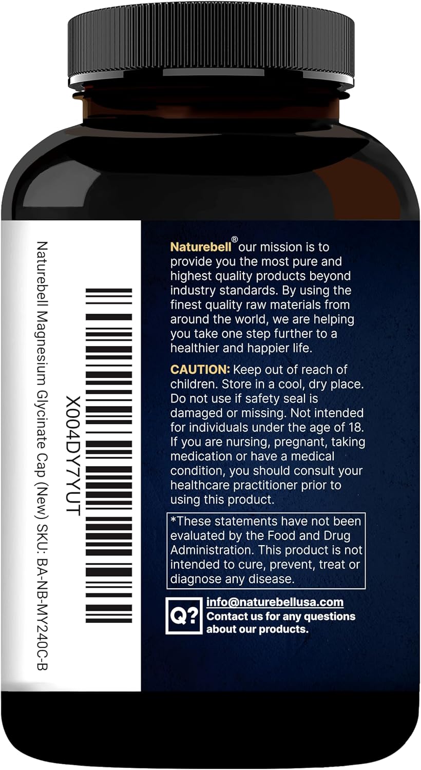 Magnesio Glisinato  500mg , 240 capsulas  - Naturebell
