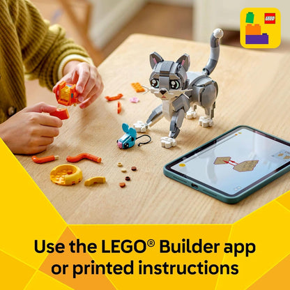 LEGO Creator 31163 - 3 en 1 Juguete de Gato Juguetón - Juguete de Construcción con 3 Opciones de Construcción, Gato, Perro o Paloma - 31163