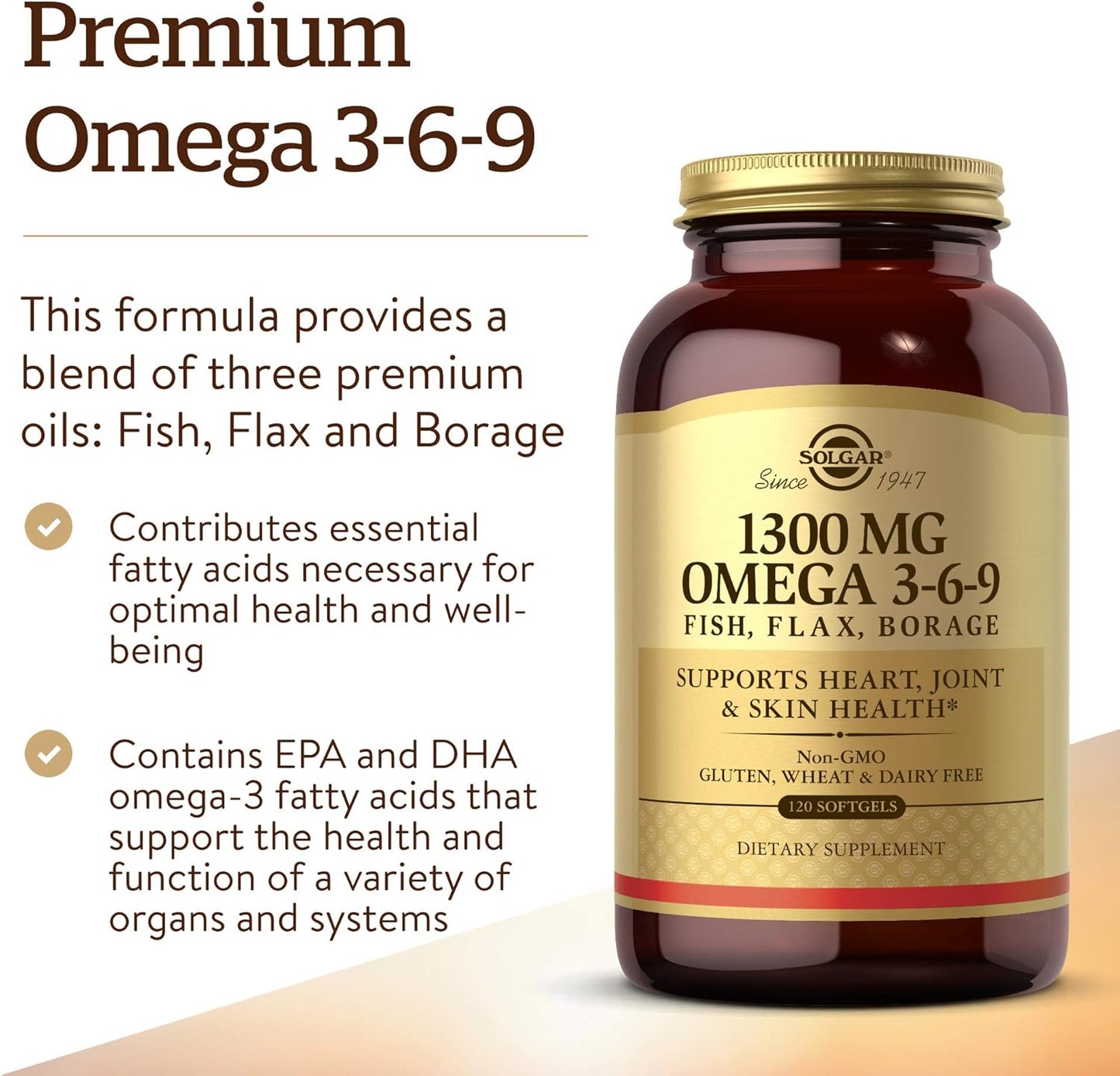 solgar 1300 mg omega 3-6-9, 120 softgels