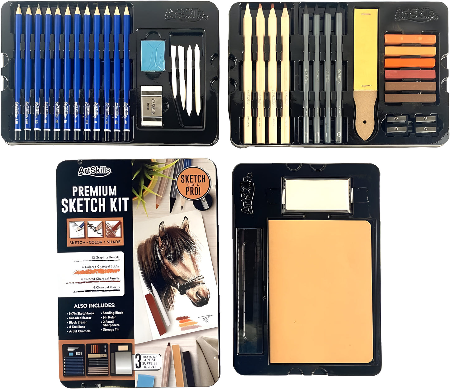 ArtSkills Surtido de alta calidad kit de boceto y dibujo, 39 piezas