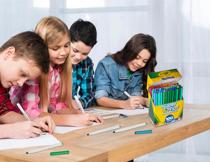 Crayola Supertips , juego de 100 plumones lavables Deluxe Limited Edition