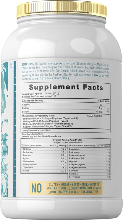 Carlyle - MultiCollagen 10,000mg Tipo I,II,II,V&X - 1155g