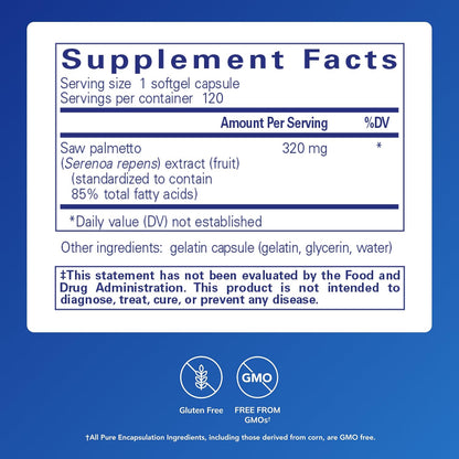 Pure Encapsulations Saw Palmetto 320 - 120 capsulas
