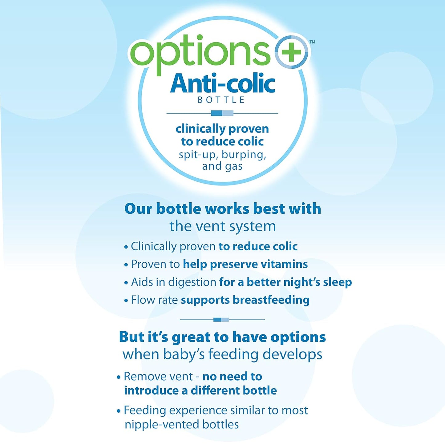 Dr. Brown's Natural Flow Anti-Colic Options+ Kit de inicio de botella para sorber estrecho, 250ml