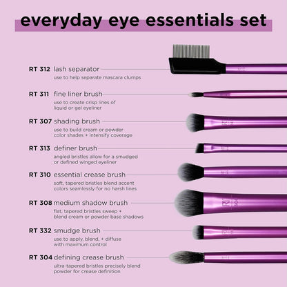 Real Techniques Everyday eye Essentials - 8 brochas