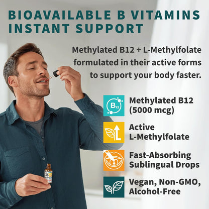 NUSAVA gotas líquidas de complejo B metilado, 60ml