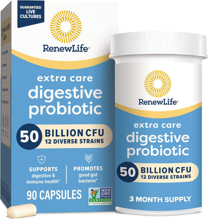 RenewLife - Extra Care Digestive Probiotic 50 Billion CFU, 90 capsulas