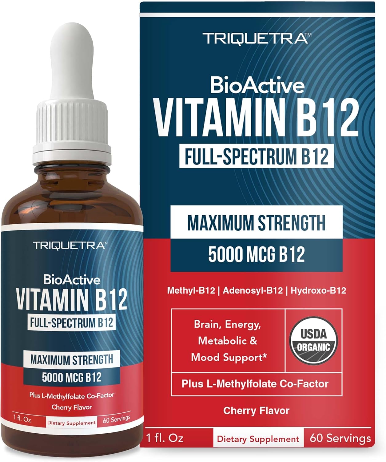 Triquetra,  BioActive  B12 5000 mcg, Sublingual, Sabor a Bayas, 30 ml.