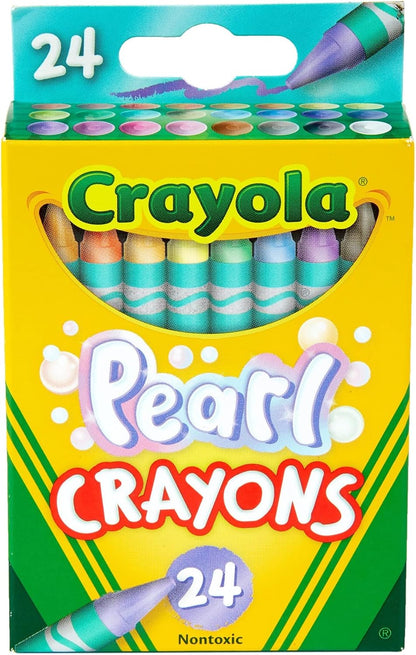 Crayola Crayones de perlas, colores nacarados, 24 unidades, suministros para colorear, regalo para niños de 3, 4, 5, 6 años