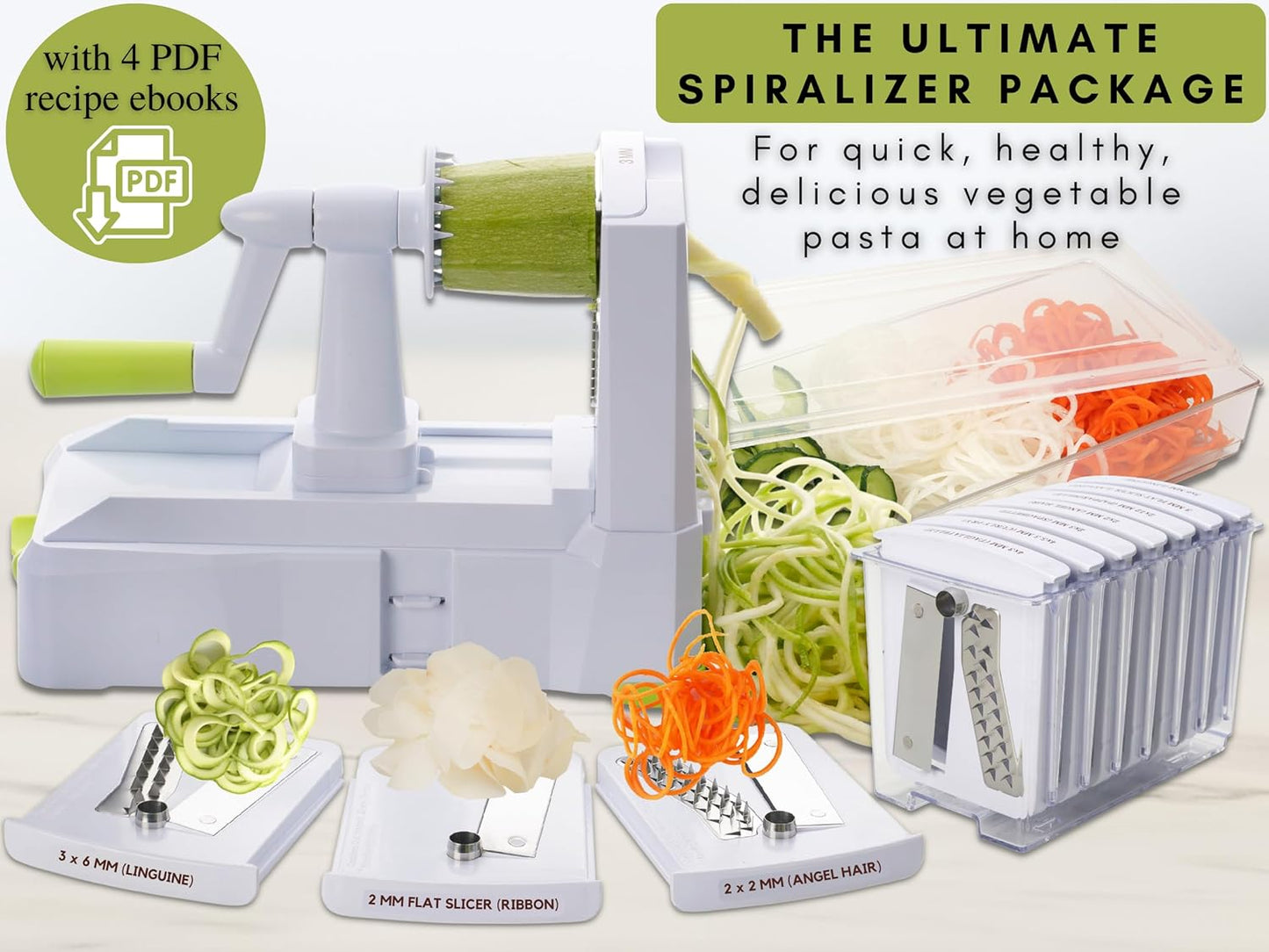 Brieftons - Espiralizador de 10 hojas: Cortador de verduras en espiral