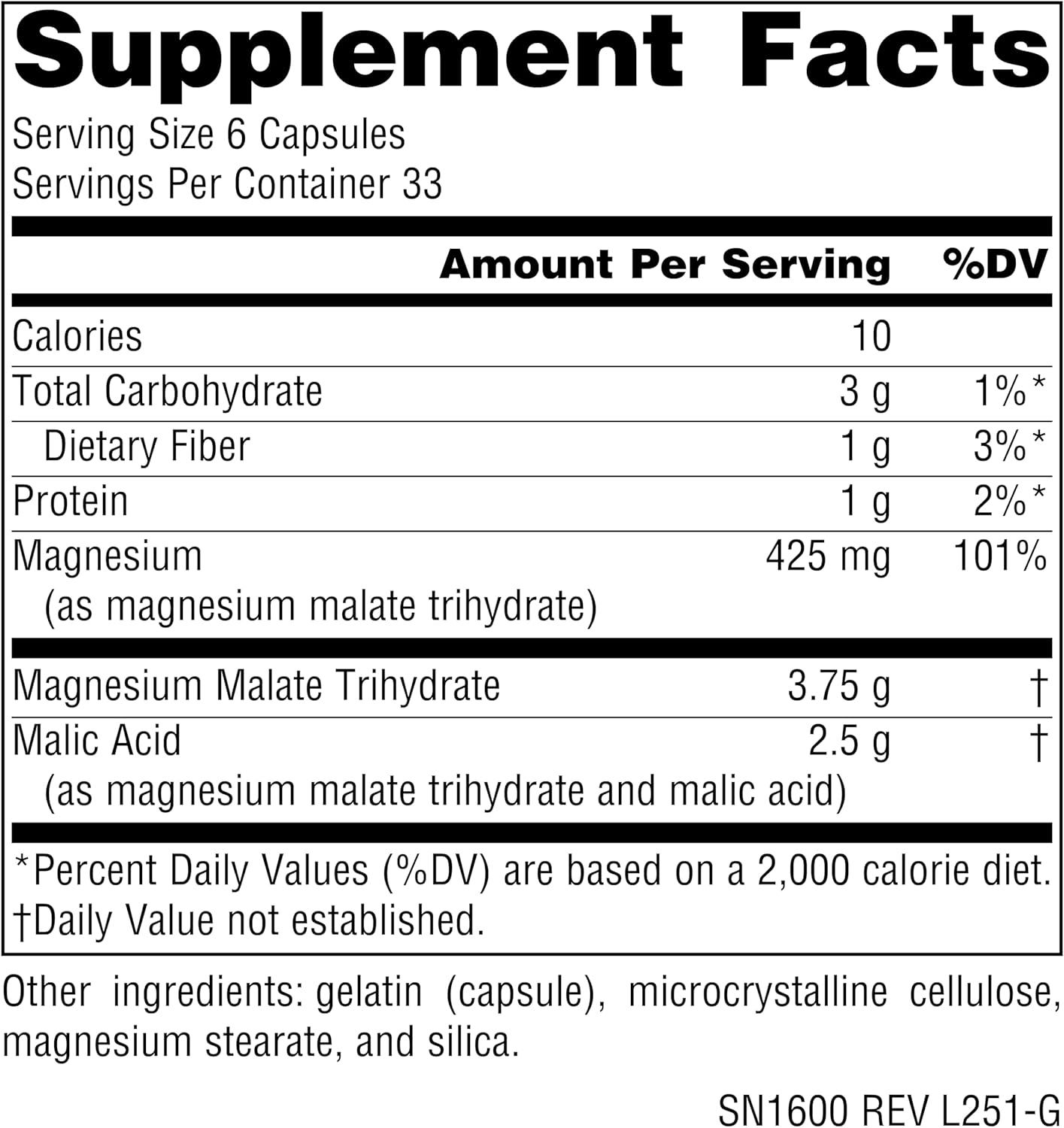 Source Naturals Malato de Magnesio, 3750 MG - 200 Cápsulas