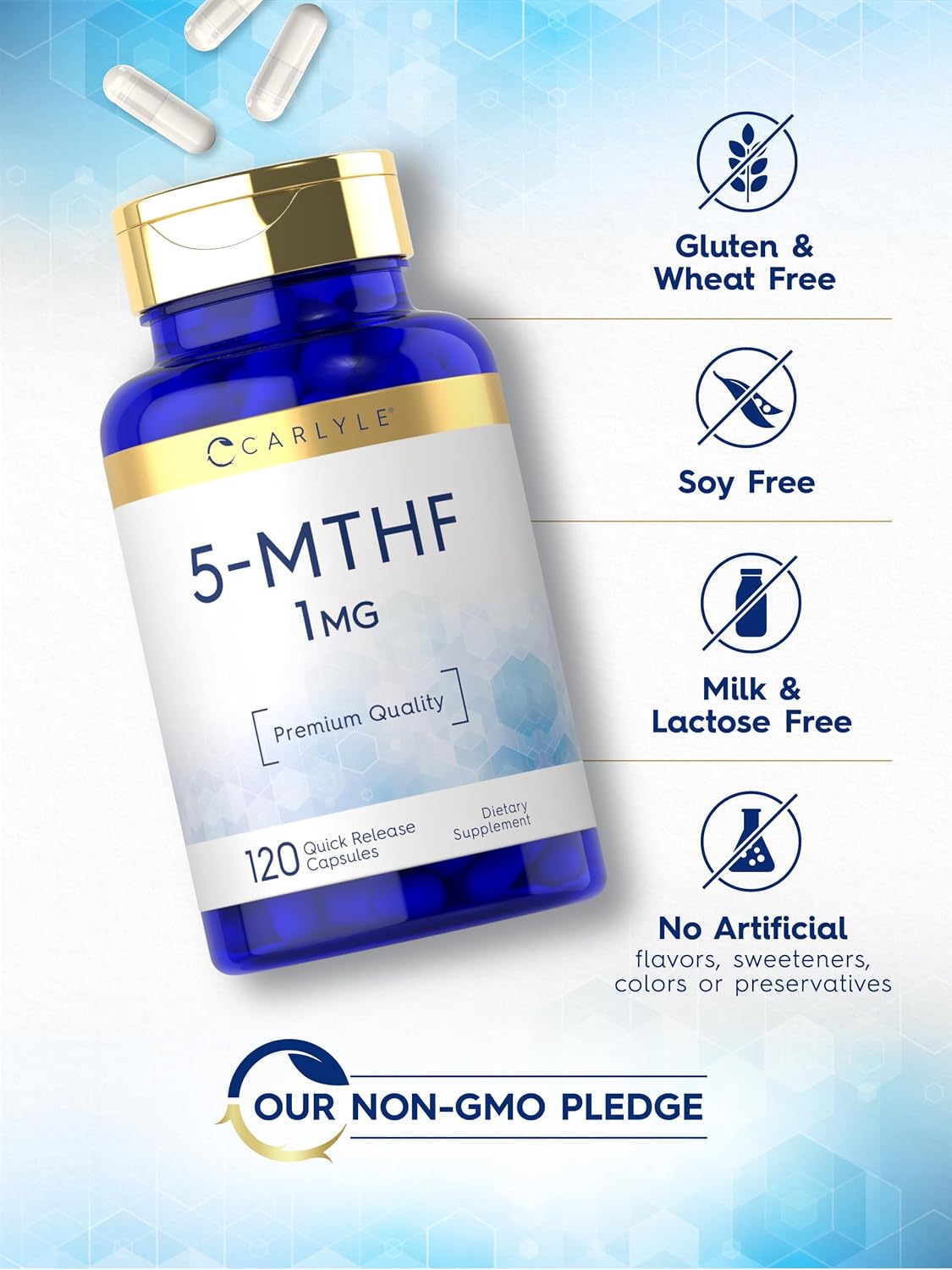 Carlyle, 5-MTHF L Methylfolate 1mg - 120 Capsules
