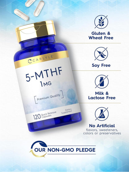 Carlyle, 5-MTHF L Methylfolate 1mg - 120 Capsules