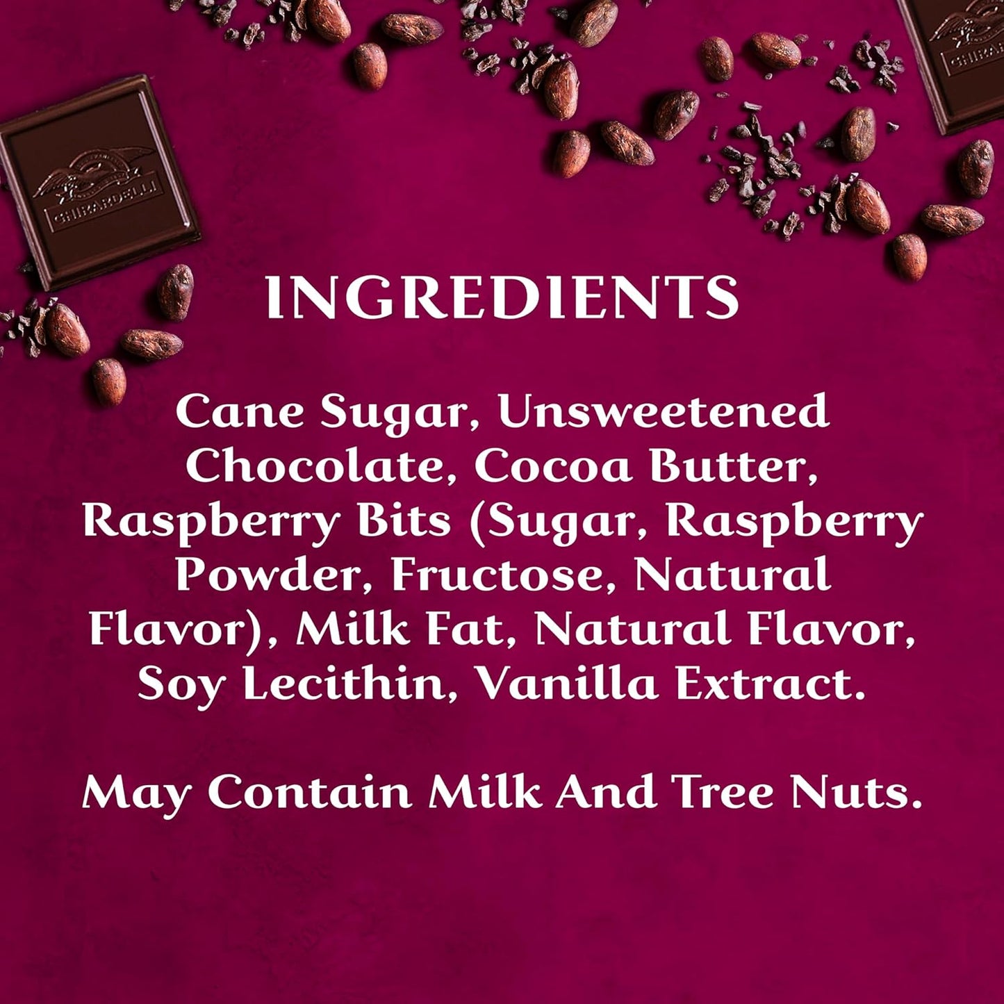 GHIRARDELLI RASPBERRY Dark Chocolate - Barra de chocolate negro intenso, frambuesa 100g