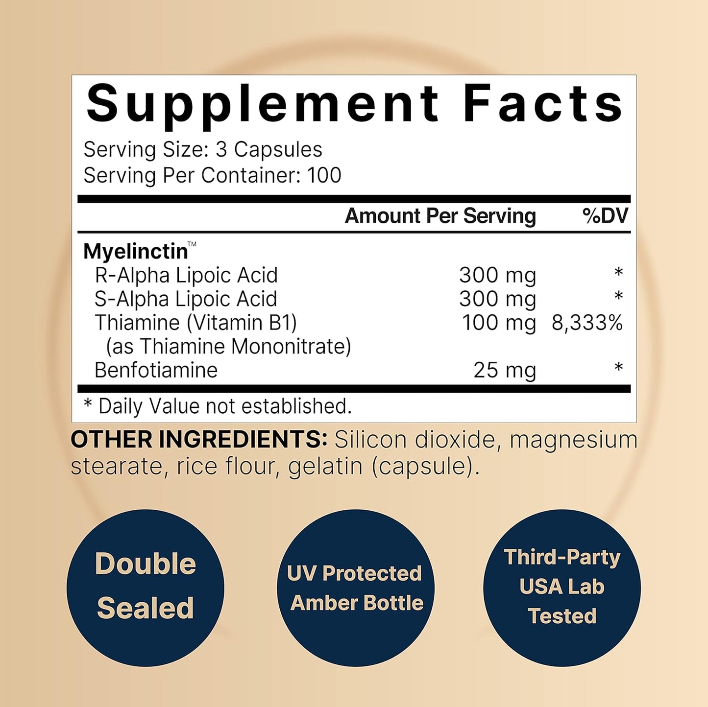 NatureBell Complejo de Ácido Alfa Lipoico, 600mg, 300 Cápsulas