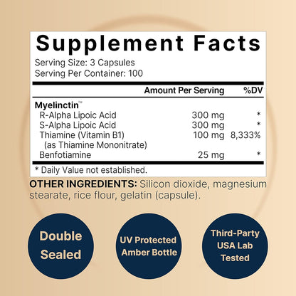 NatureBell Complejo de Ácido Alfa Lipoico, 600mg, 300 Cápsulas