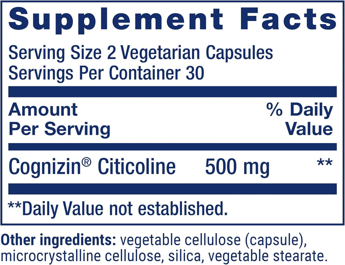 Life Extension Citicolina (CDP-Colina), 60 Cápsulas