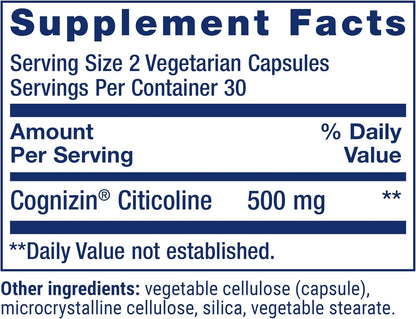 Life Extension Citicolina (CDP-Colina), 60 Cápsulas