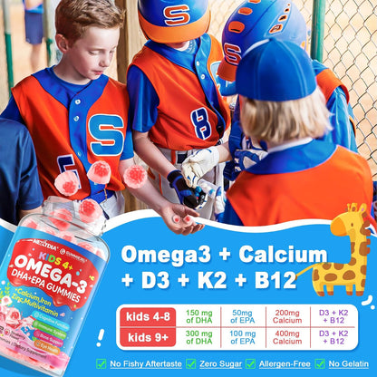 Nextdia Omega 3 (EPA/DHA) para niños y adolescentes, con multivitamínico y calcio - 60 gummies