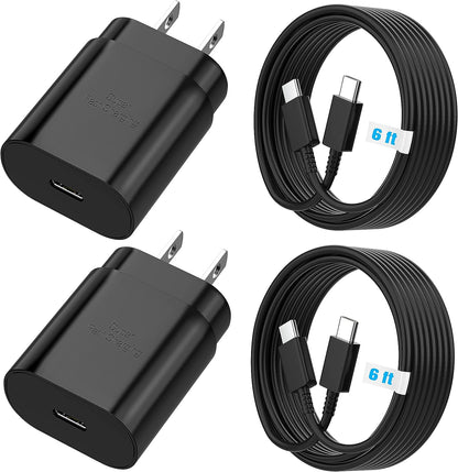 Cargador súper rápido de 25 vatios PD 3.0 USB C, para  Samsung Galaxy S23/S22/S21/Z Fold 3/4/5/S20/iPhone 15  tipo C + cable de carga rápida de 1.50 metros de Largo Galaxy S23/S22/S21/Z Fold 3/4/5/S20/iPhone 15