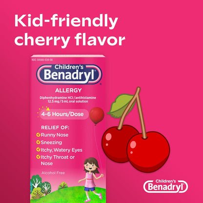Children's BENADRYL® Allergy - Jarabe para el alivio de la alergia con difenhidramina CIH, niños - 236ml