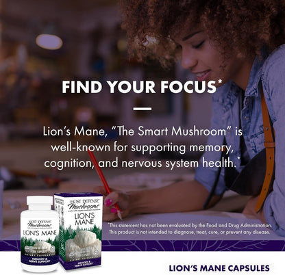 Host Defense Mushrooms Lion's Mane, 120 Capsulas