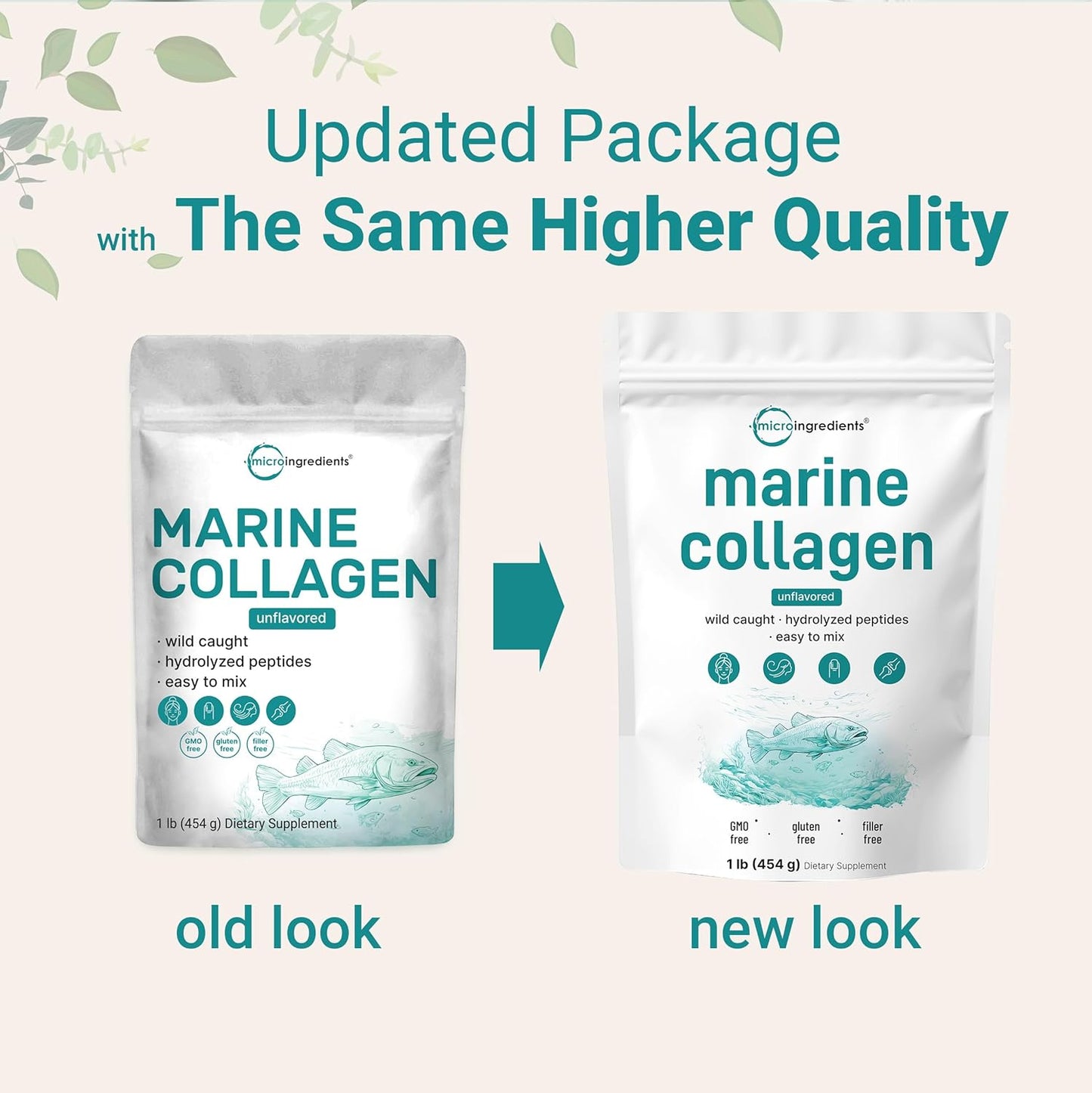 MicroIngredients - Marine Collagen unflavored, 454g