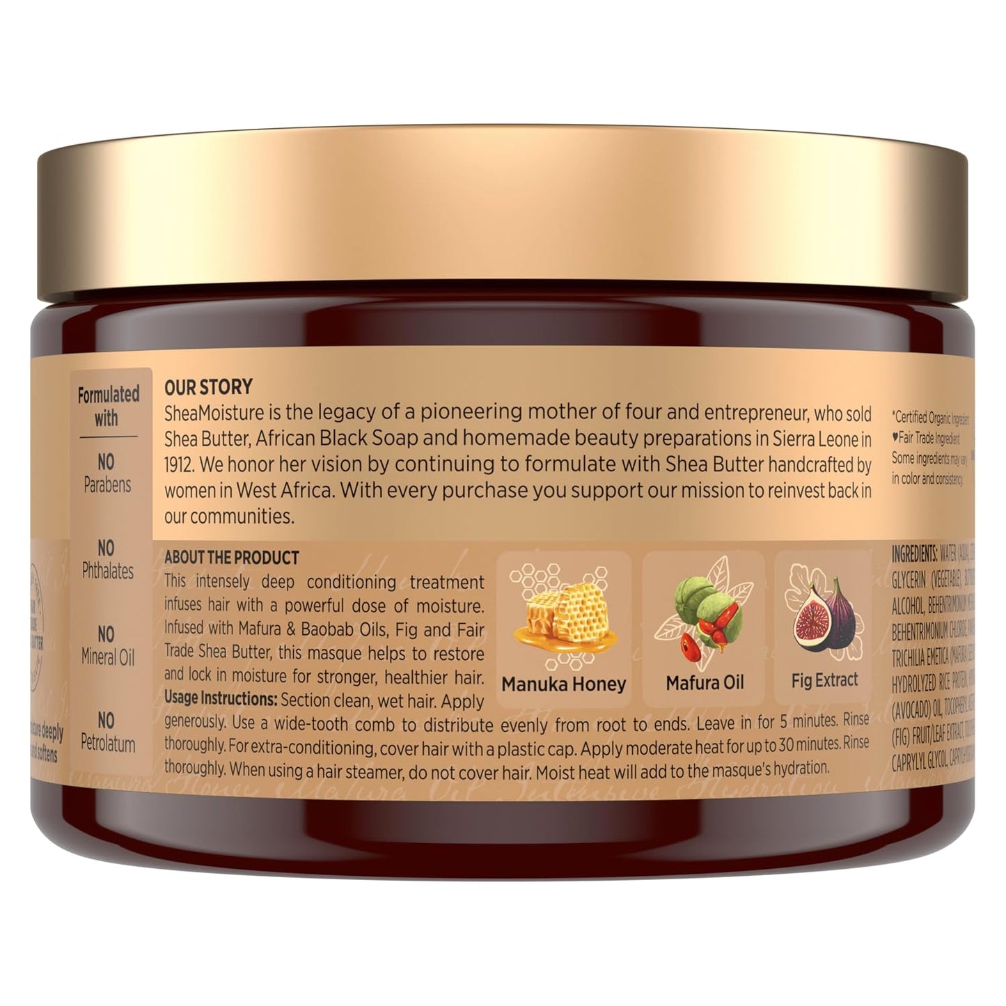 SheaMoisture -  Mascarilla capilar hidratante intensiva para cabello seco y dañado, 326g