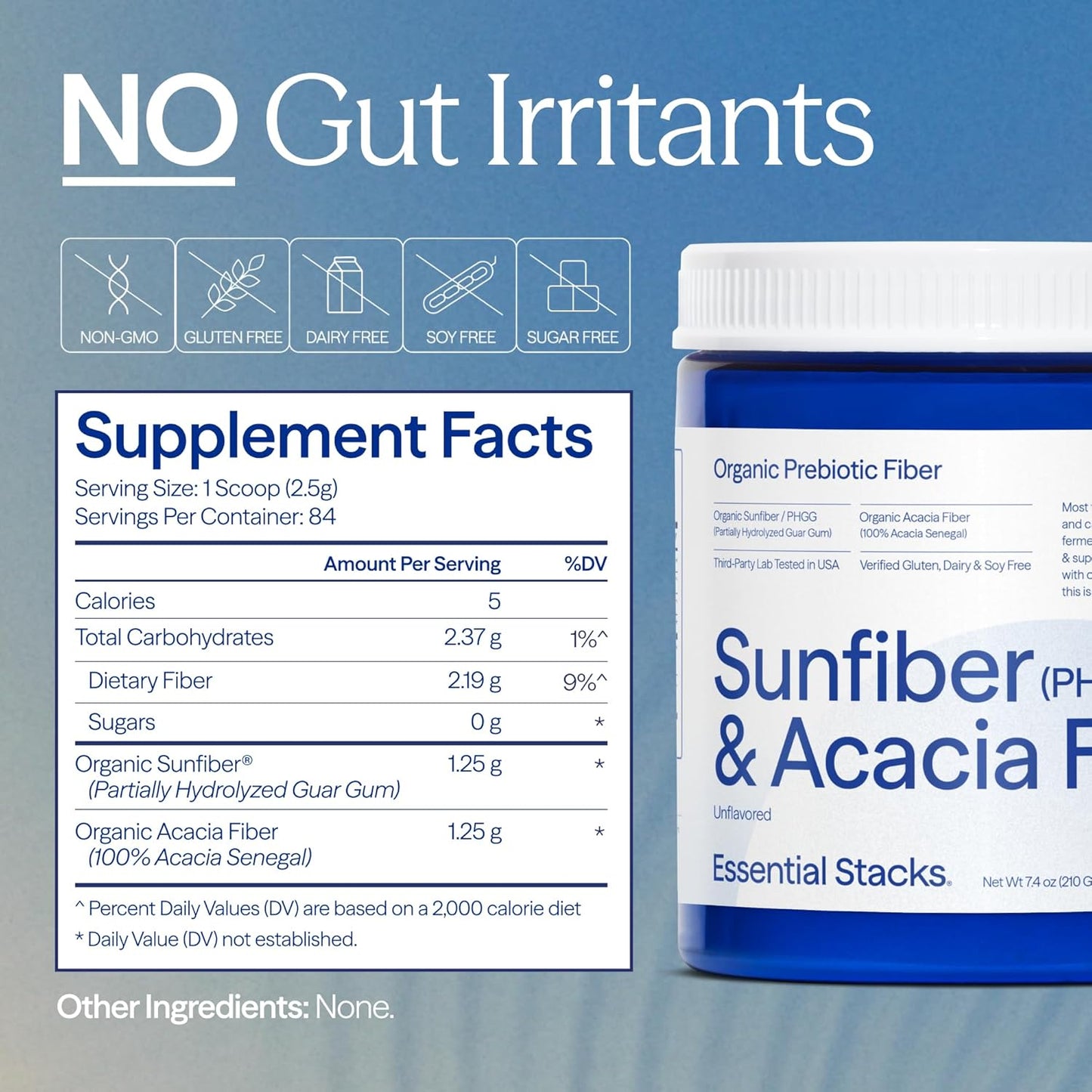 Essential Stacks - Sunfiber (PHGG) + Acacia Fiber, 210g