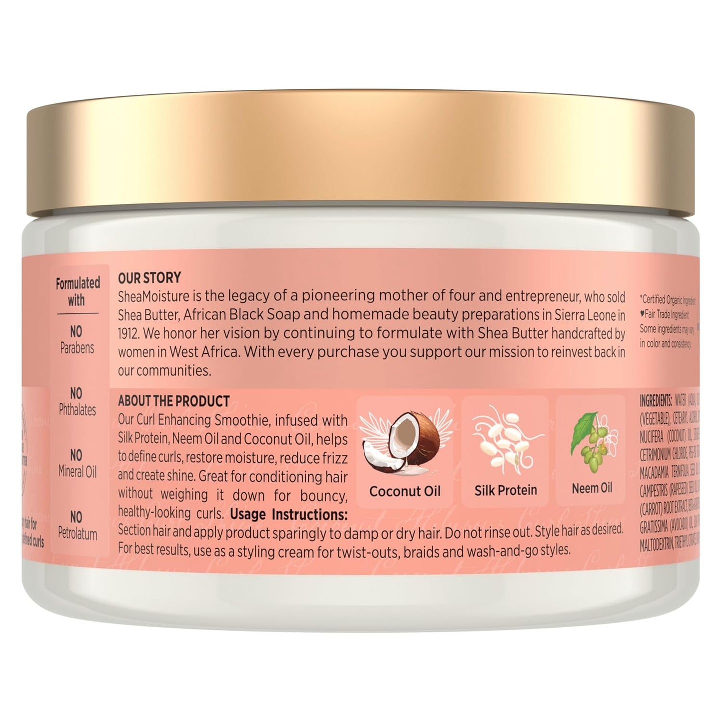 SheaMoisture Crema Smoothie para Definir Rizos, 340g