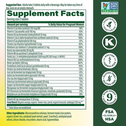 MegaFood multivitaminico prenatal 120 tabletas