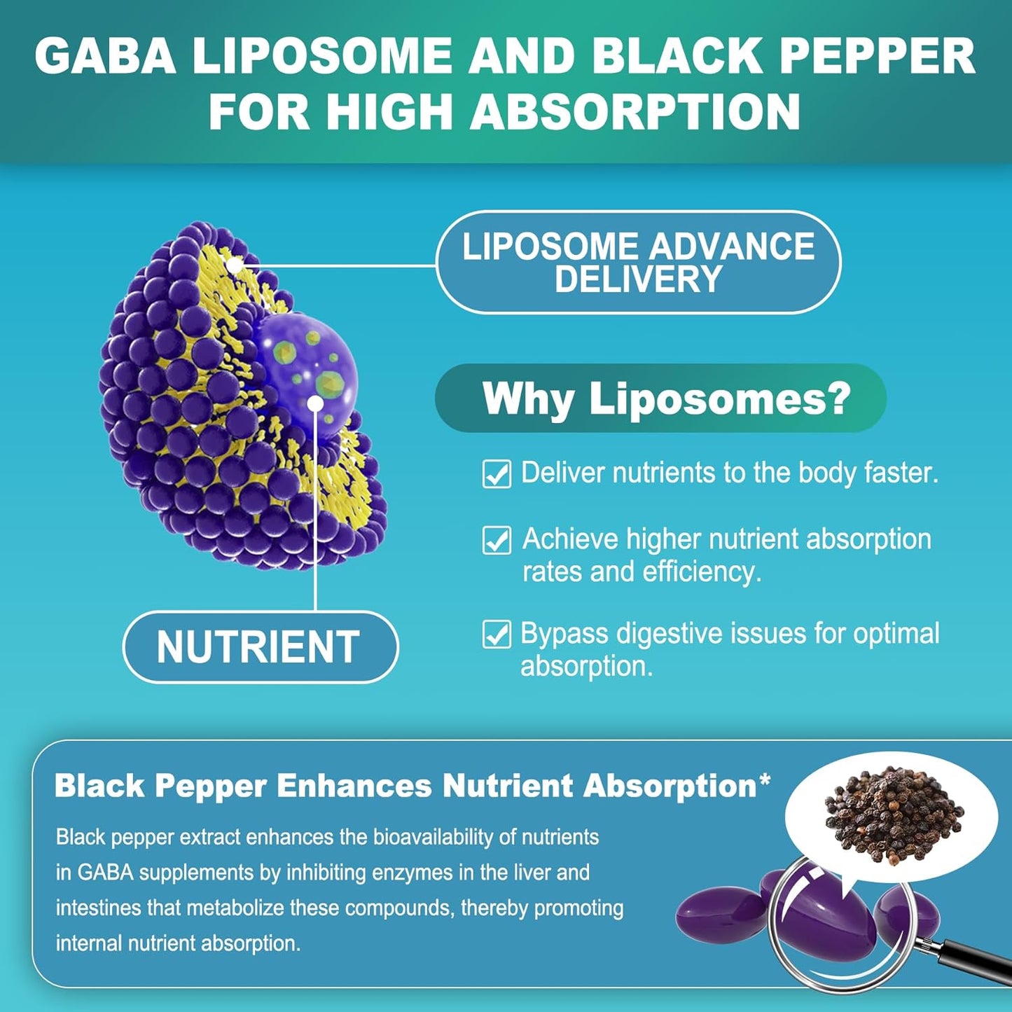 LiliCare Suplemento GABA - 1000 mg 120 softgels