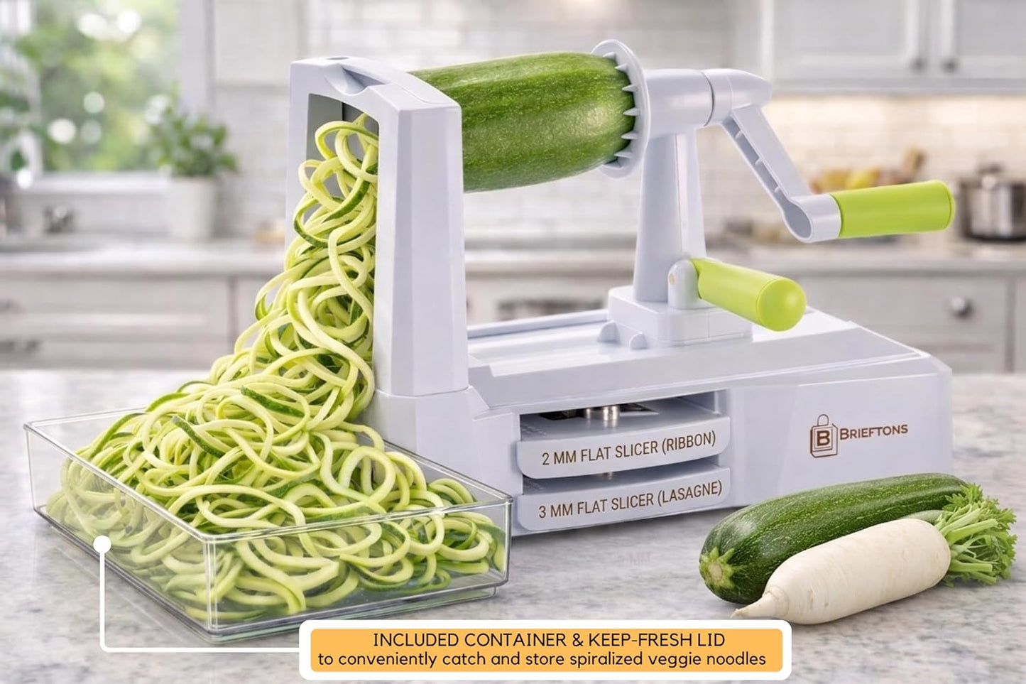 Brieftons - Espiralizador de 10 hojas: Cortador de verduras en espiral